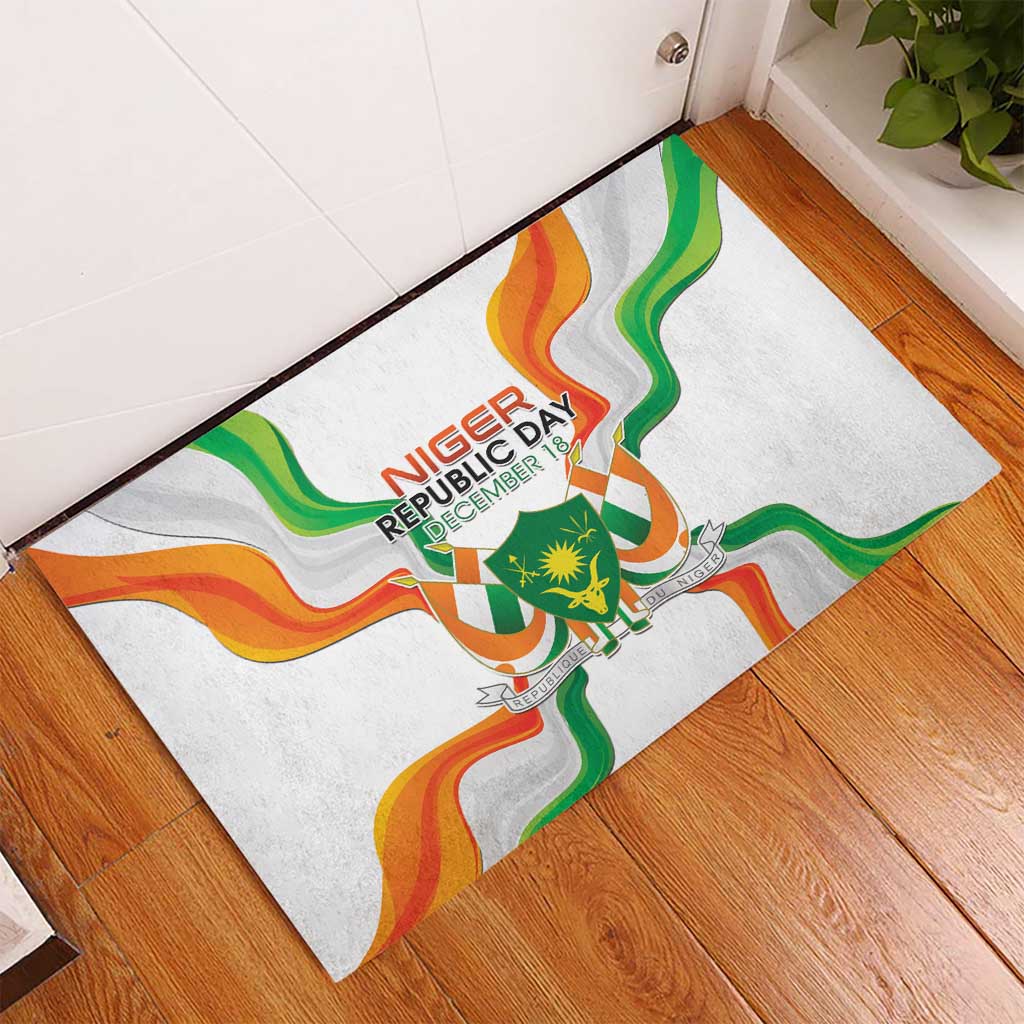 Niger Republic Day Rubber Doormat Coat Of Arms With Flag - Wonder Print Shop