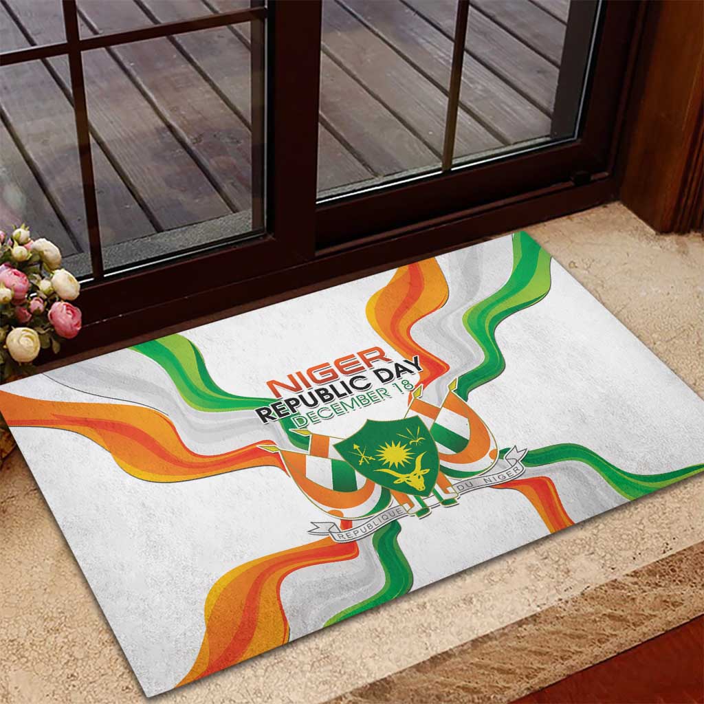 Niger Republic Day Rubber Doormat Coat Of Arms With Flag - Wonder Print Shop