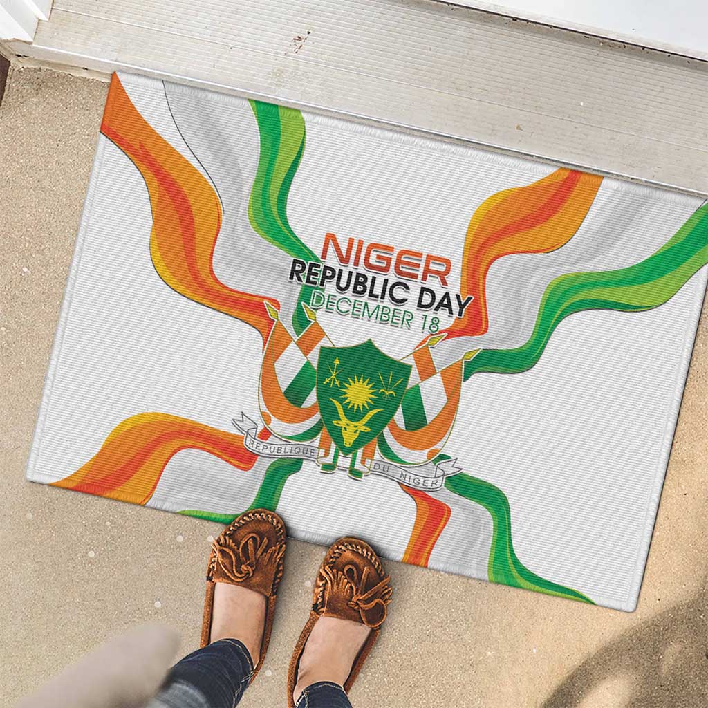 Niger Republic Day Rubber Doormat Coat Of Arms With Flag - Wonder Print Shop