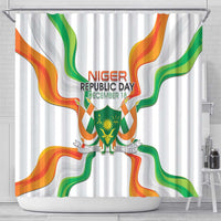 Niger Republic Day Shower Curtain Coat Of Arms With Flag - Wonder Print Shop