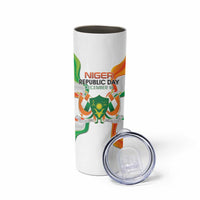 Personalized Niger Republic Day Skinny Tumbler Coat Of Arms With Flag - Wonder Print Shop