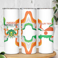 Personalized Niger Republic Day Skinny Tumbler Coat Of Arms With Flag - Wonder Print Shop