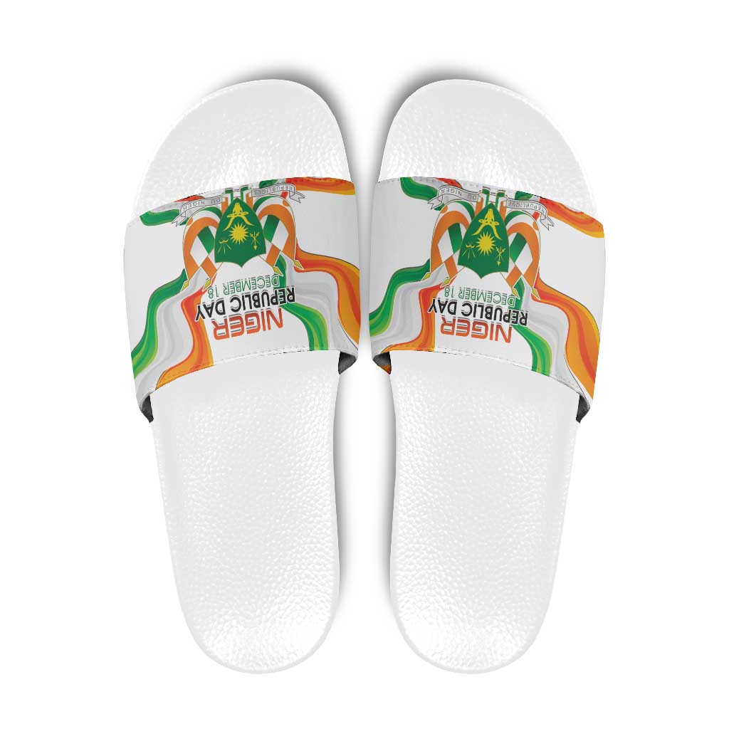 Niger Republic Day Slide Sandals Coat Of Arms With Flag - Wonder Print Shop