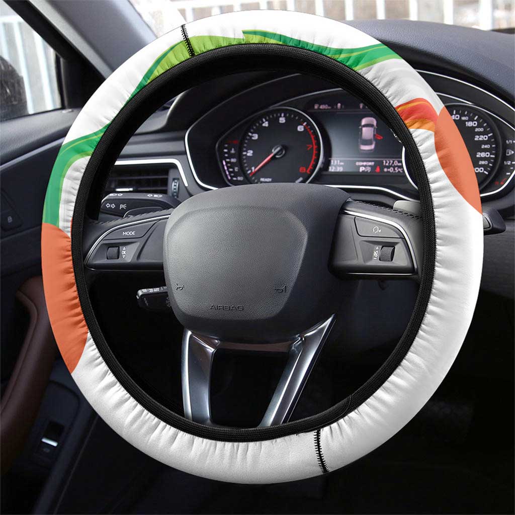 Niger Republic Day Steering Wheel Cover Coat Of Arms With Flag - Wonder Print Shop