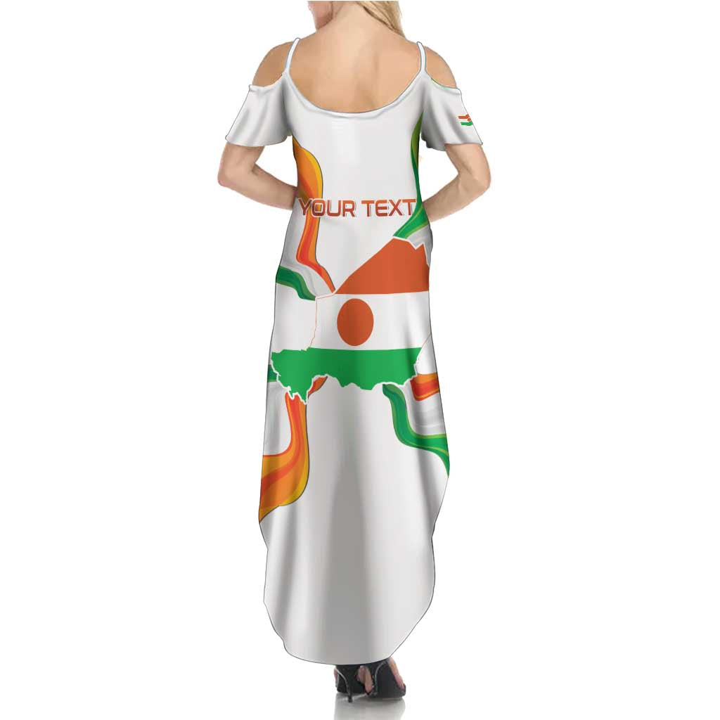 Personalized Niger Republic Day Summer Maxi Dress Coat Of Arms With Flag - Wonder Print Shop