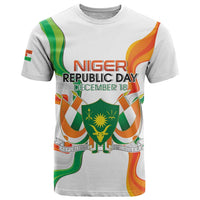 Personalized Niger Republic Day T Shirt Coat Of Arms With Flag - Wonder Print Shop