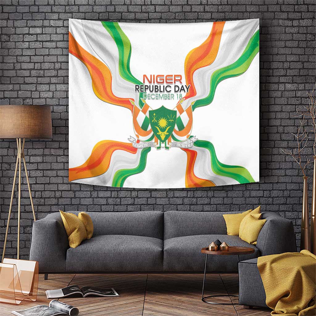 Niger Republic Day Tapestry Coat Of Arms With Flag - Wonder Print Shop