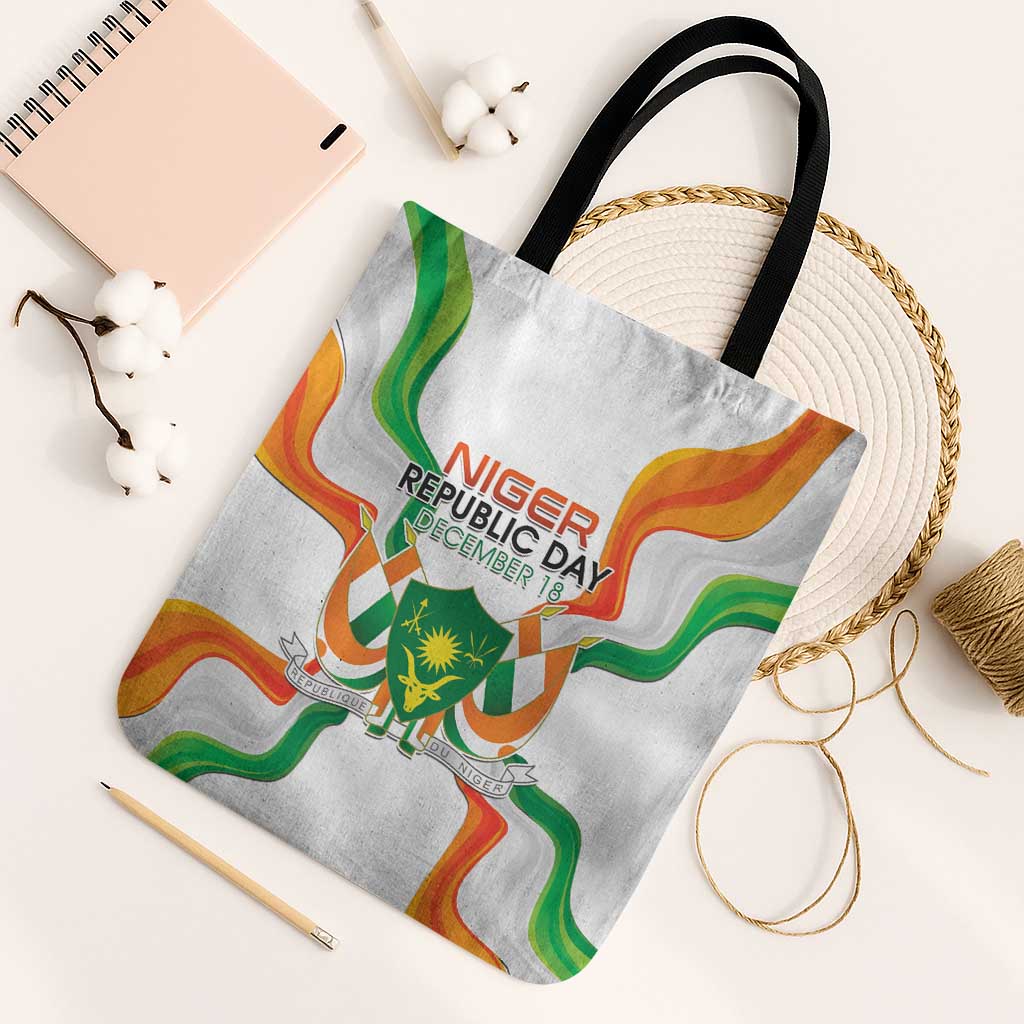 Niger Republic Day Tote Bag Coat Of Arms With Flag - Wonder Print Shop