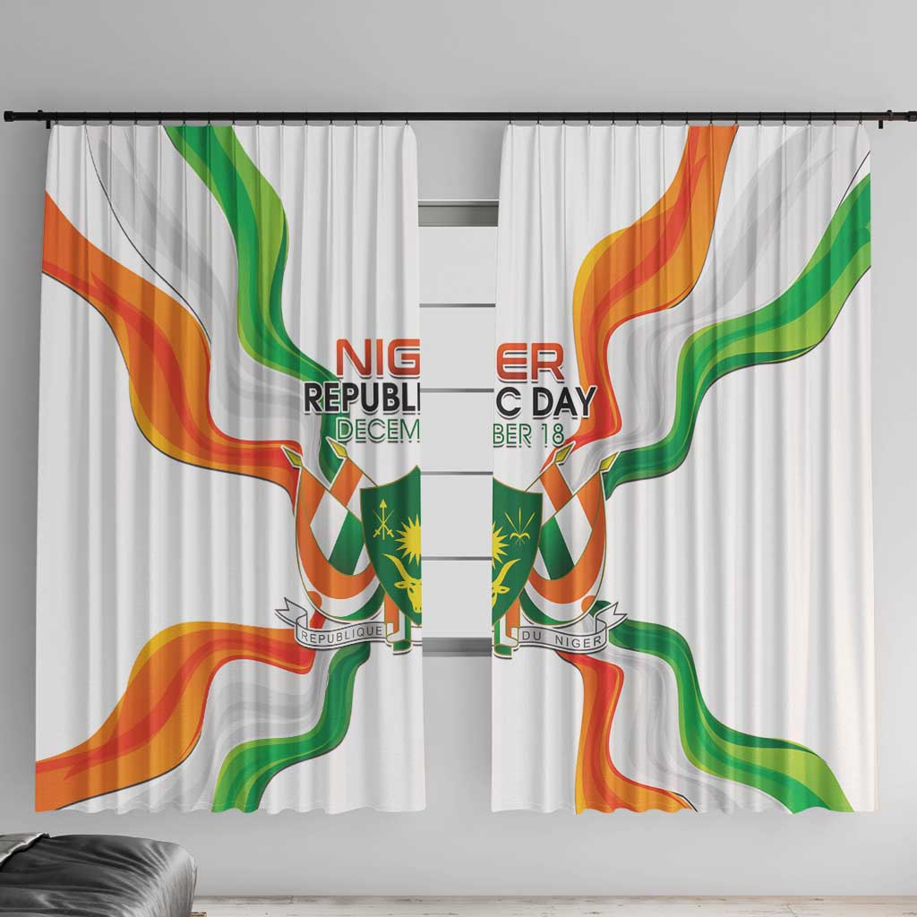 Niger Republic Day Window Curtain Coat Of Arms With Flag - Wonder Print Shop