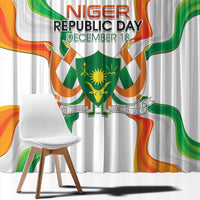 Niger Republic Day Window Curtain Coat Of Arms With Flag - Wonder Print Shop