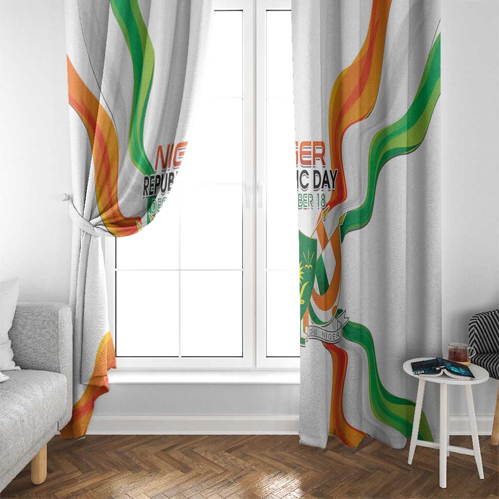 Niger Republic Day Window Curtain Coat Of Arms With Flag - Wonder Print Shop