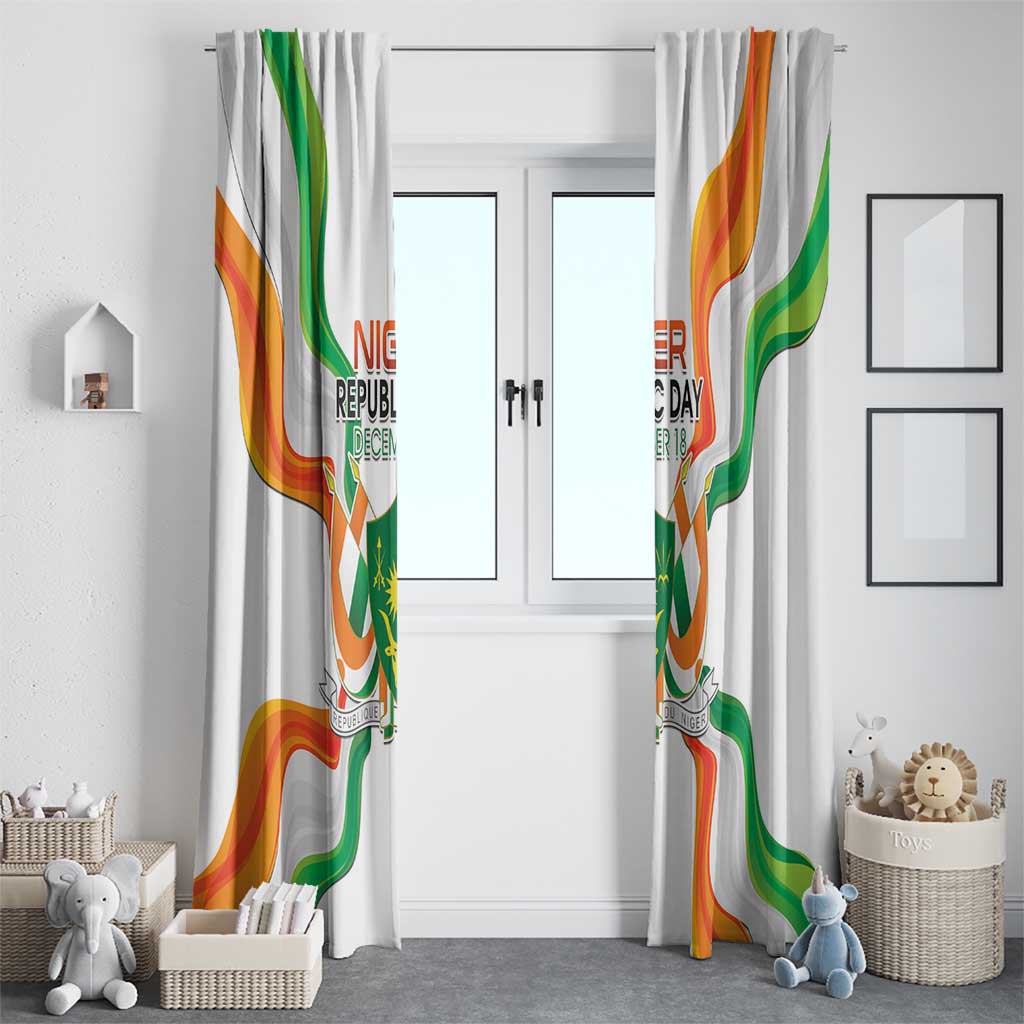 Niger Republic Day Window Curtain Coat Of Arms With Flag - Wonder Print Shop