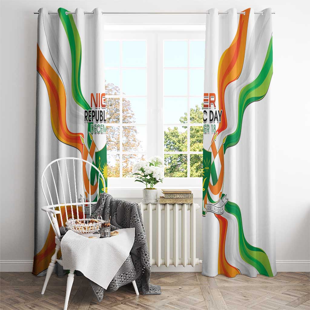 Niger Republic Day Window Curtain Coat Of Arms With Flag - Wonder Print Shop