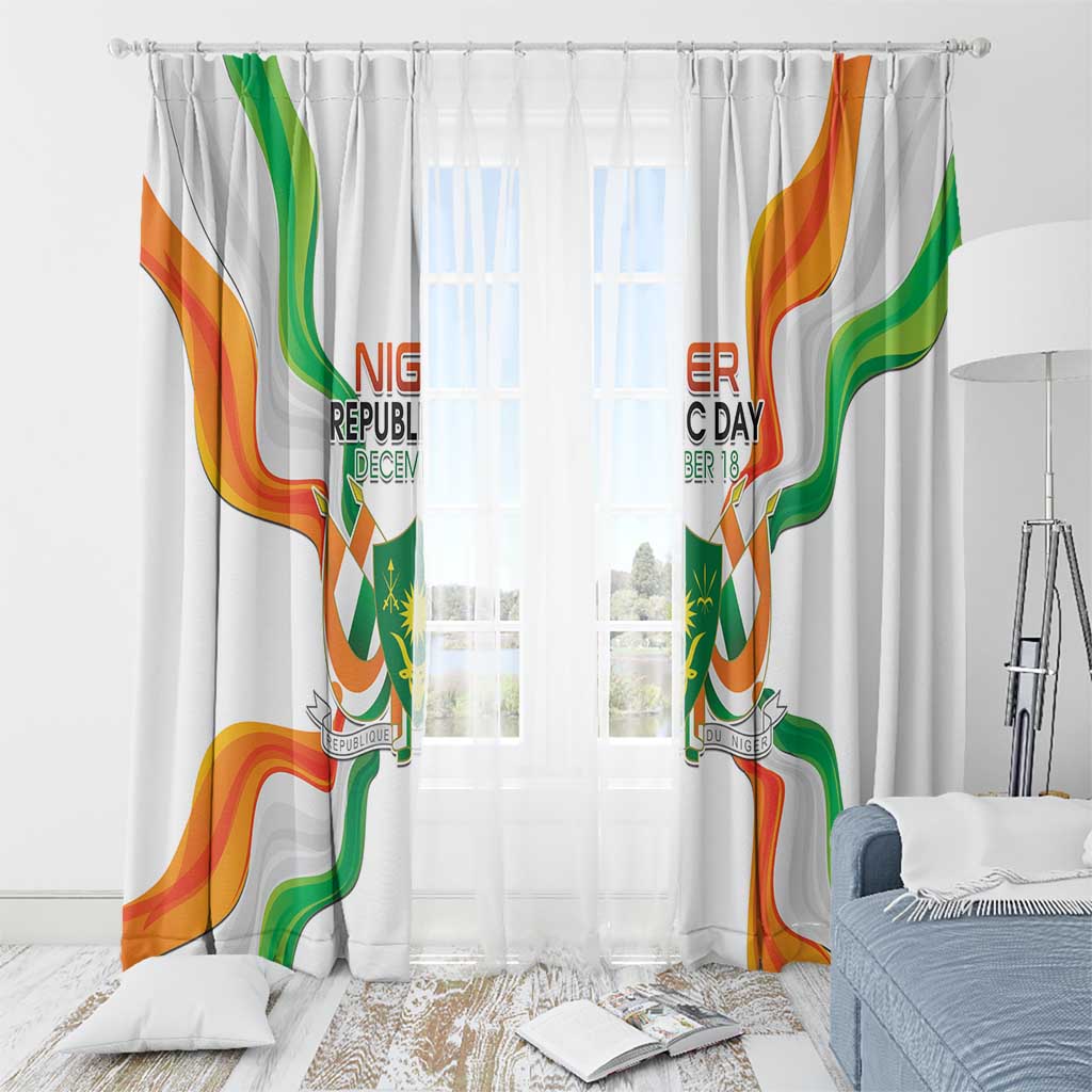 Niger Republic Day Window Curtain Coat Of Arms With Flag - Wonder Print Shop