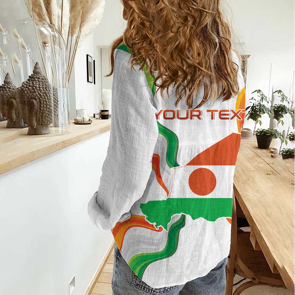 Personalized Niger Republic Day Women Casual Shirt Coat Of Arms With Flag - Wonder Print Shop