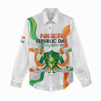 Personalized Niger Republic Day Women Casual Shirt Coat Of Arms With Flag - Wonder Print Shop