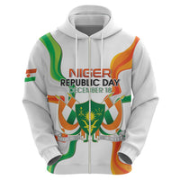 Personalized Niger Republic Day Zip Hoodie Coat Of Arms With Flag - Wonder Print Shop