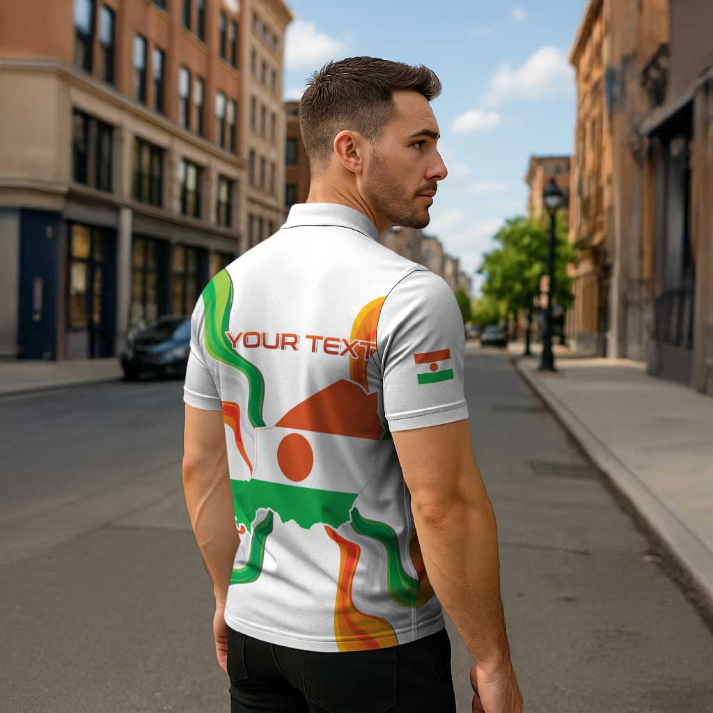 Personalized Niger Republic Day Zipper Polo Shirt Coat Of Arms With Flag - Wonder Print Shop