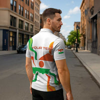 Personalized Niger Republic Day Zipper Polo Shirt Coat Of Arms With Flag - Wonder Print Shop