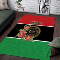 Libya Independence Day Area Rug Pomegranate Blossom With Libyan Seal - Wonder Print Shop