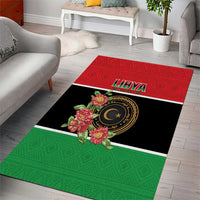 Libya Independence Day Area Rug Pomegranate Blossom With Libyan Seal - Wonder Print Shop