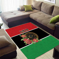 Libya Independence Day Area Rug Pomegranate Blossom With Libyan Seal - Wonder Print Shop