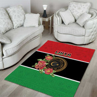 Libya Independence Day Area Rug Pomegranate Blossom With Libyan Seal - Wonder Print Shop