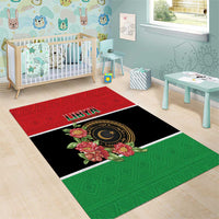 Libya Independence Day Area Rug Pomegranate Blossom With Libyan Seal - Wonder Print Shop