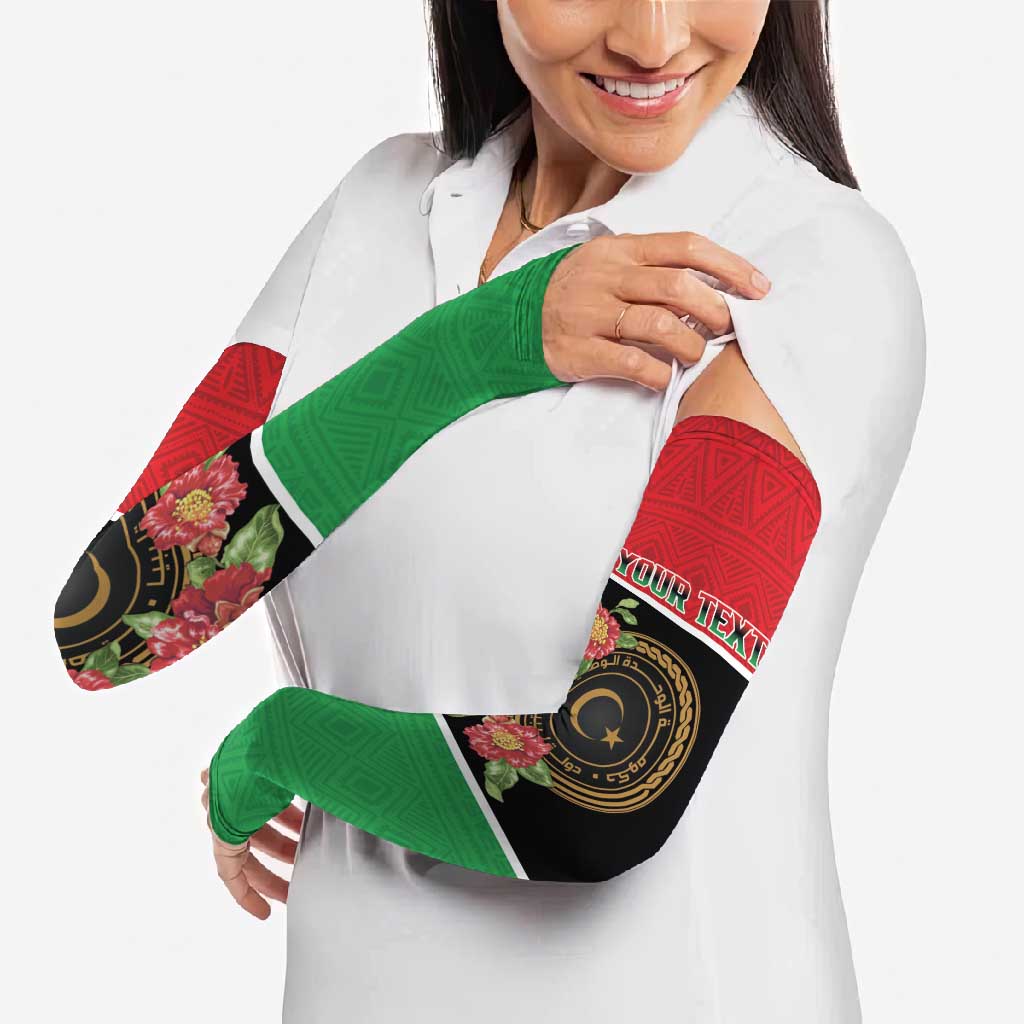 Personalized Libya Independence Day Arm Sleeves Pomegranate Blossom With Libyan Seal - Wonder Print Shop