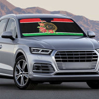 Libya Independence Day Auto Sun Shade Pomegranate Blossom With Libyan Seal - Wonder Print Shop