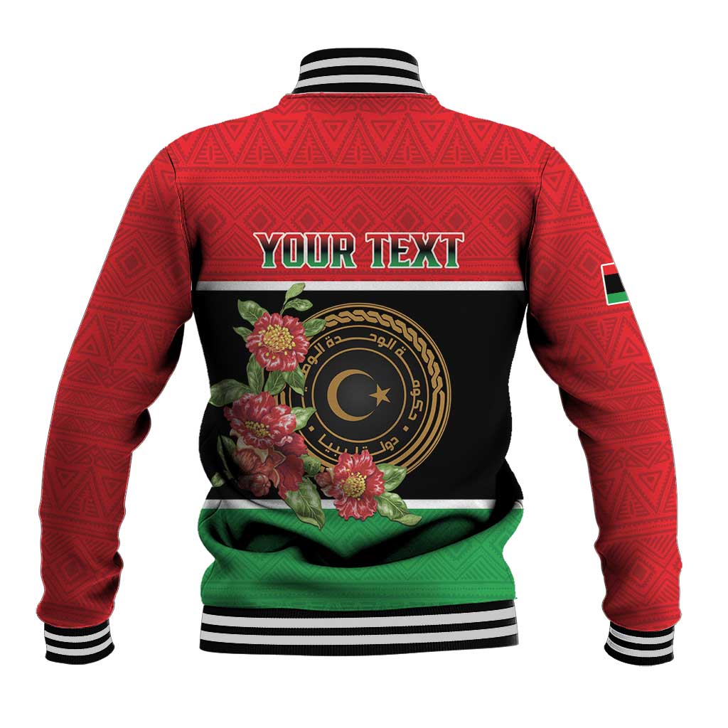 Personalized Libya Independence Day Baseball Jacket Pomegranate Blossom With Libyan Seal - Wonder Print Shop