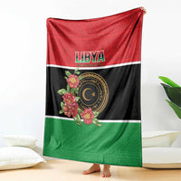 Libya Independence Day Blanket Pomegranate Blossom With Libyan Seal - Wonder Print Shop