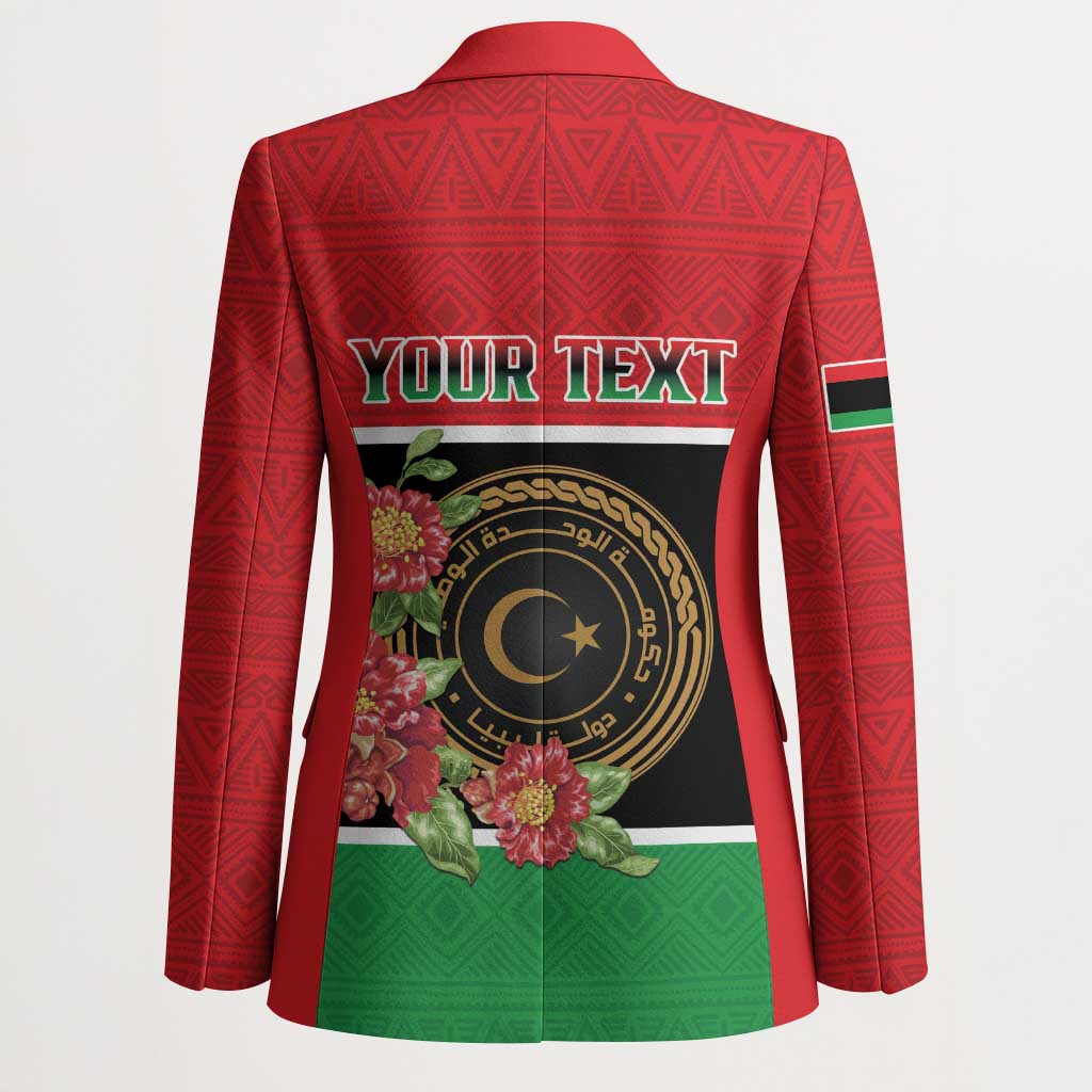 Personalized Libya Independence Day Blazer Pomegranate Blossom With Libyan Seal - Wonder Print Shop