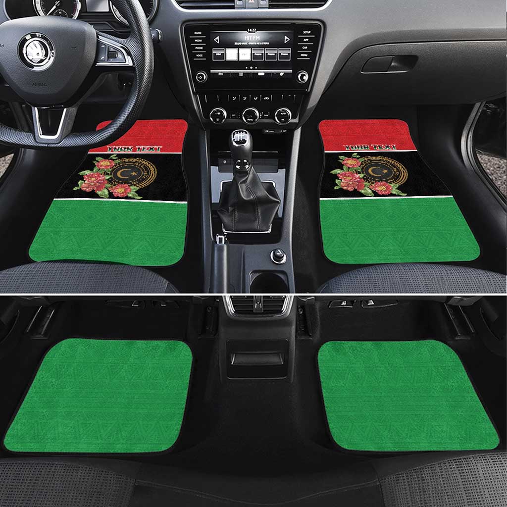 Personalized Libya Independence Day Car Mats Pomegranate Blossom With Libyan Seal - Wonder Print Shop