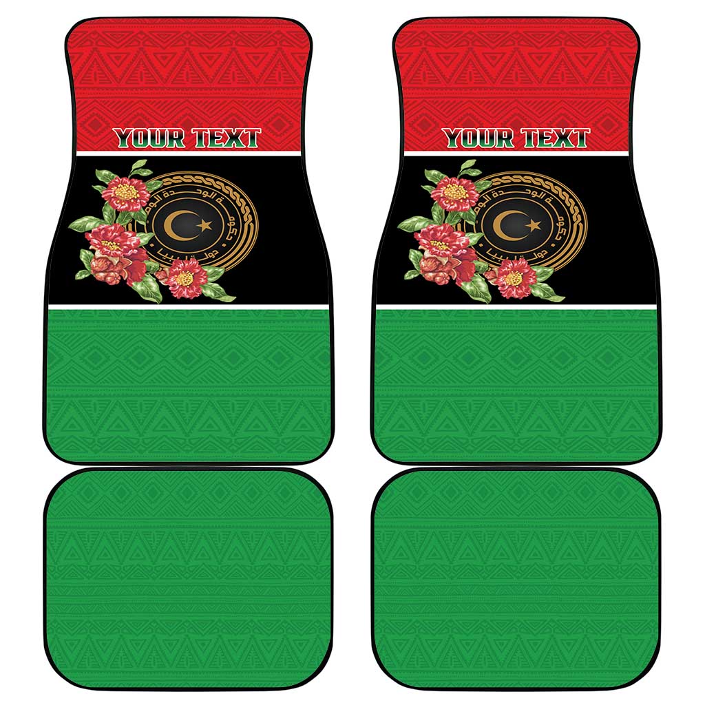 Personalized Libya Independence Day Car Mats Pomegranate Blossom With Libyan Seal - Wonder Print Shop