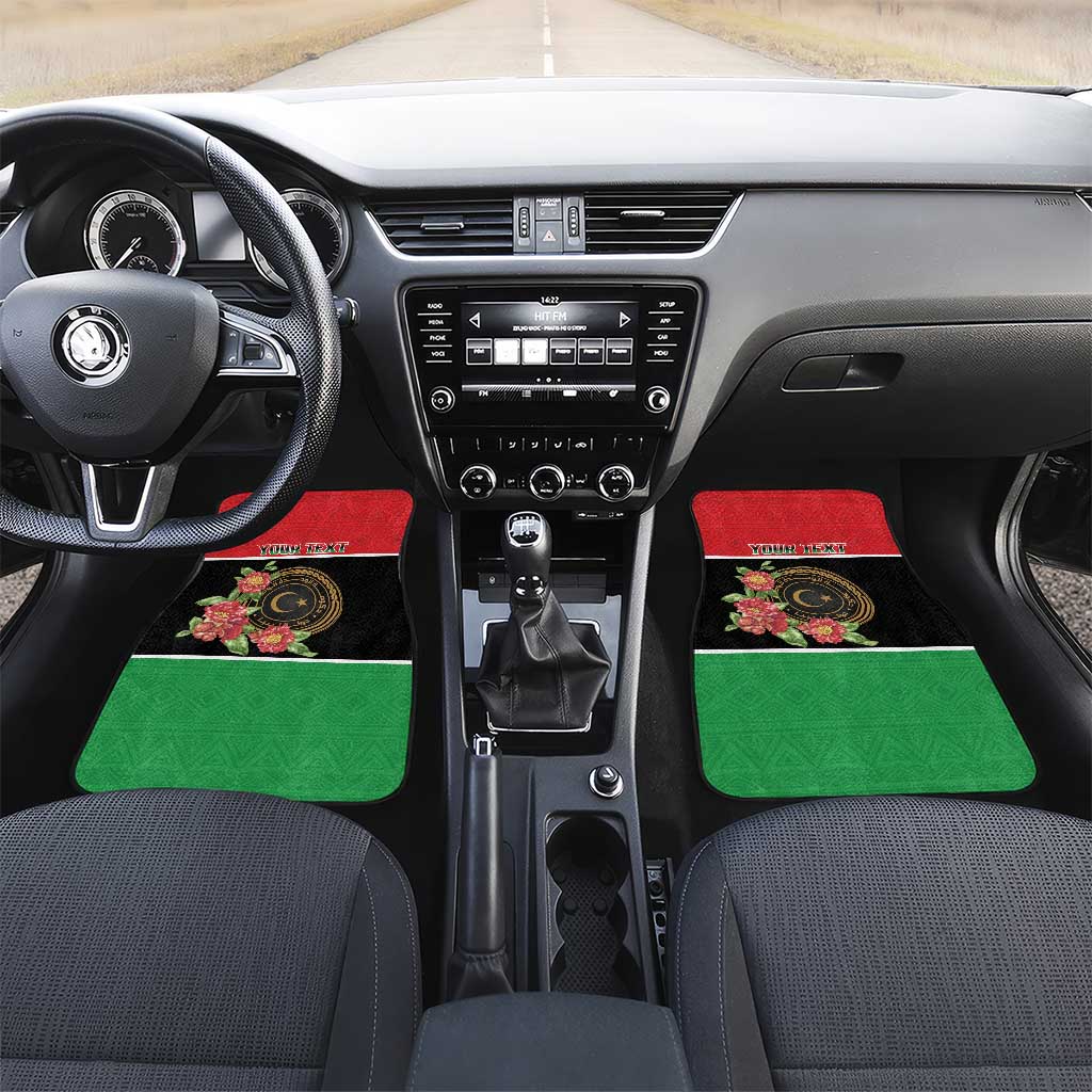 Personalized Libya Independence Day Car Mats Pomegranate Blossom With Libyan Seal - Wonder Print Shop
