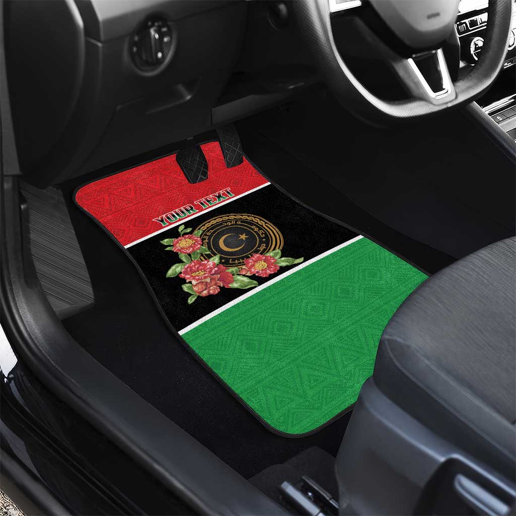 Personalized Libya Independence Day Car Mats Pomegranate Blossom With Libyan Seal - Wonder Print Shop