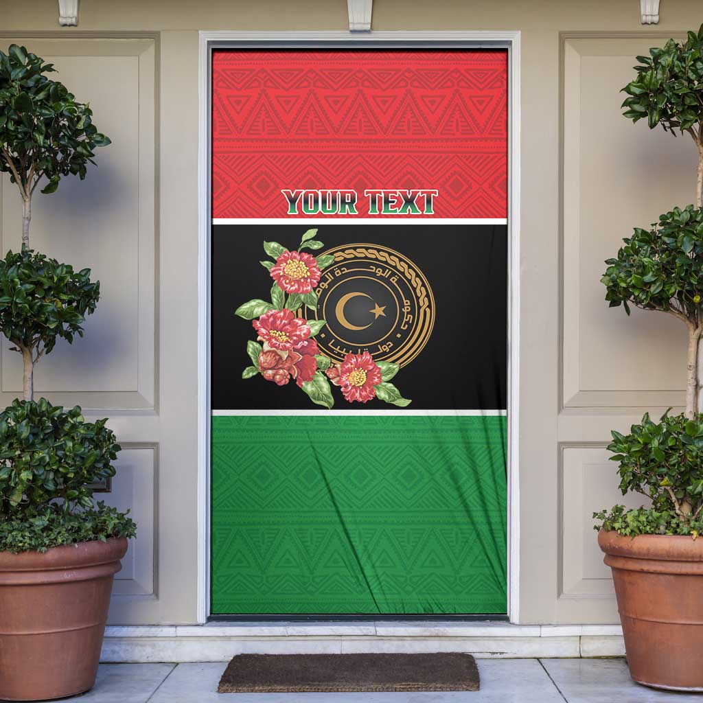 Personalized Libya Independence Day Door Cover Pomegranate Blossom With Libyan Seal - Wonder Print Shop