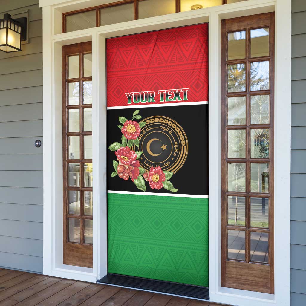Personalized Libya Independence Day Door Cover Pomegranate Blossom With Libyan Seal - Wonder Print Shop