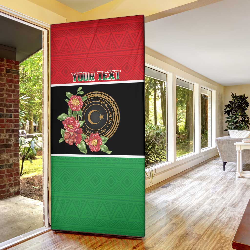Personalized Libya Independence Day Door Cover Pomegranate Blossom With Libyan Seal - Wonder Print Shop