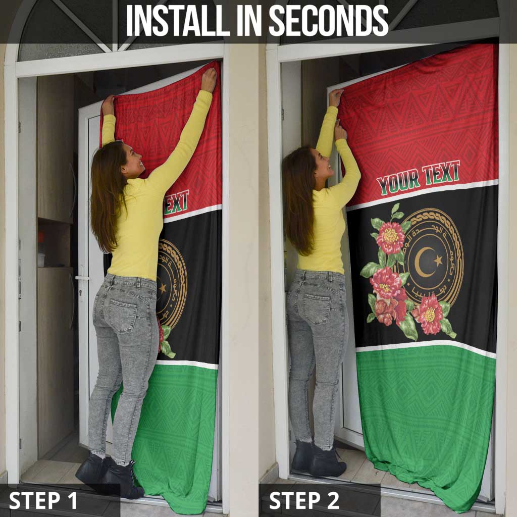 Personalized Libya Independence Day Door Cover Pomegranate Blossom With Libyan Seal - Wonder Print Shop