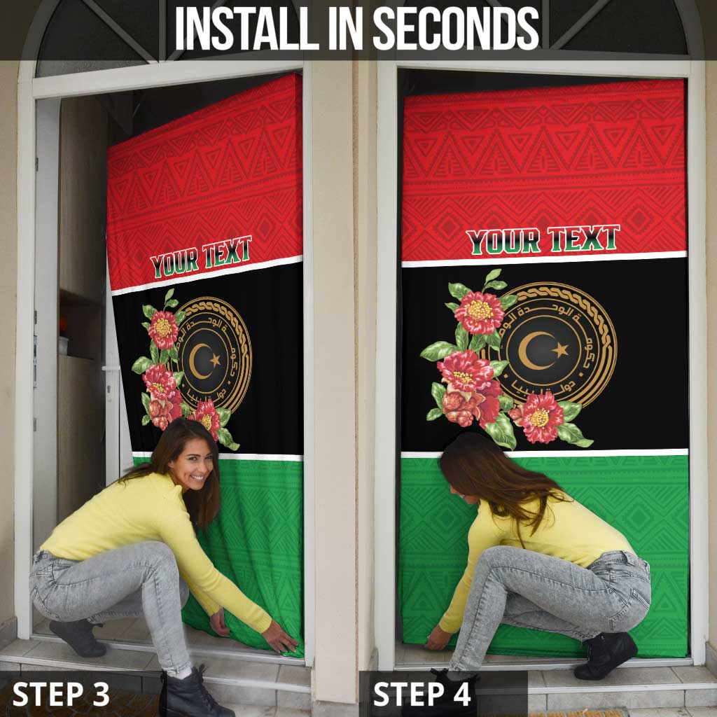 Personalized Libya Independence Day Door Cover Pomegranate Blossom With Libyan Seal - Wonder Print Shop