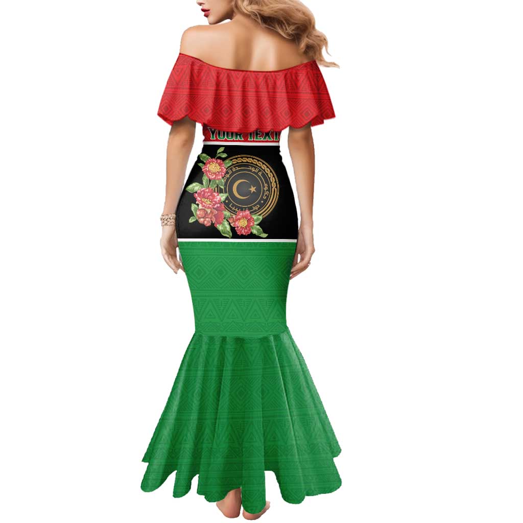 Personalized Libya Independence Day Family Matching Mermaid Dress and Hawaiian Shirt Pomegranate Blossom With Libyan Seal - Wonder Print Shop