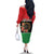 Personalized Libya Independence Day Family Matching Off The Shoulder Long Sleeve Dress and Hawaiian Shirt Pomegranate Blossom With Libyan Seal - Wonder Print Shop