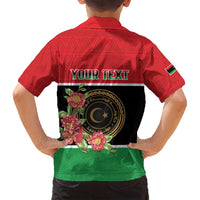 Personalized Libya Independence Day Family Matching Off Shoulder Short Dress and Hawaiian Shirt Pomegranate Blossom With Libyan Seal - Wonder Print Shop