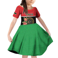 Personalized Libya Independence Day Family Matching Off Shoulder Short Dress and Hawaiian Shirt Pomegranate Blossom With Libyan Seal - Wonder Print Shop