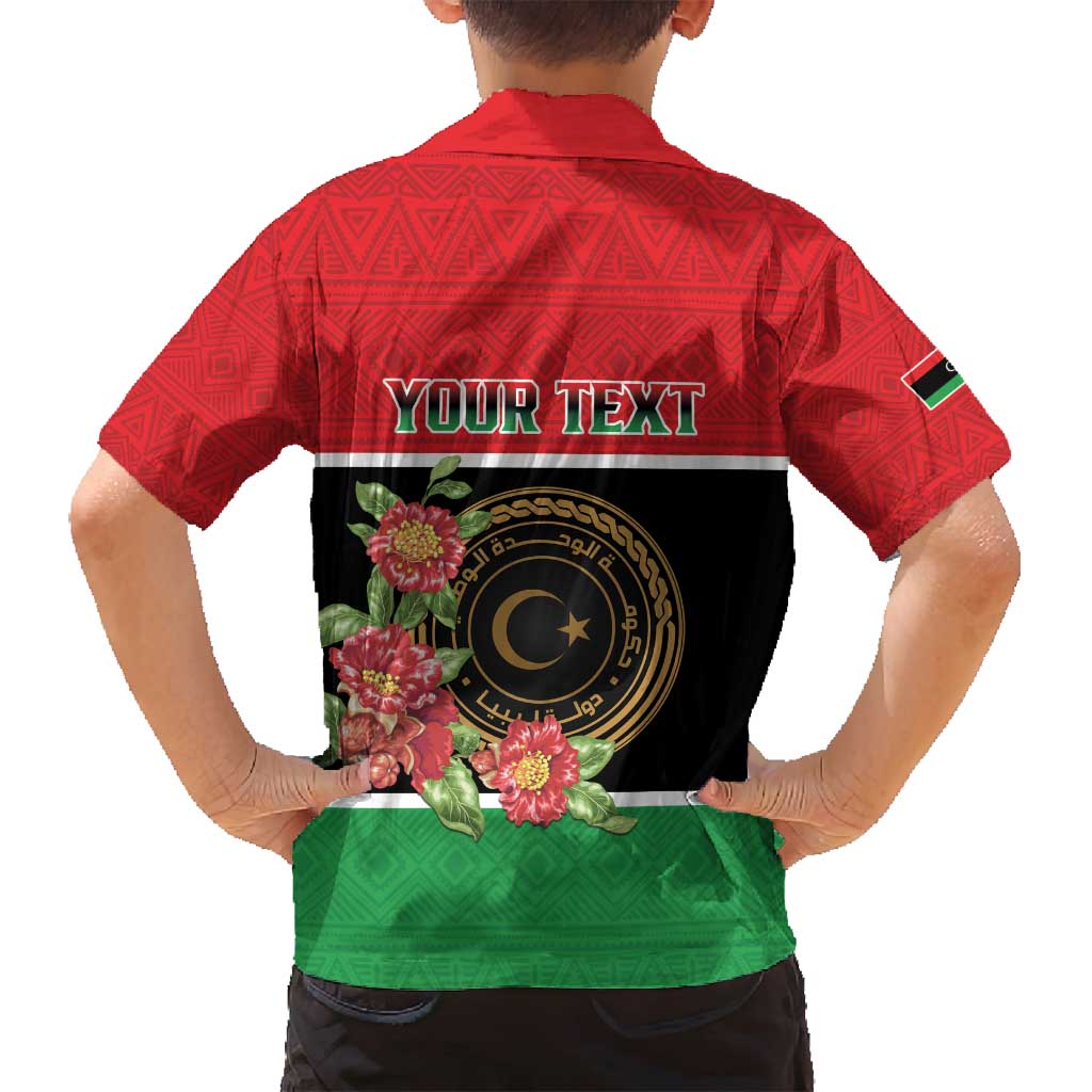 Personalized Libya Independence Day Family Matching Puletasi and Hawaiian Shirt Pomegranate Blossom With Libyan Seal - Wonder Print Shop