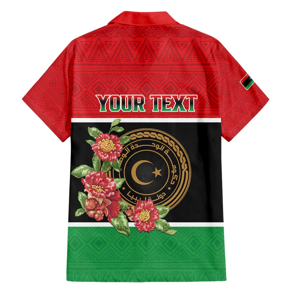 Personalized Libya Independence Day Family Matching Puletasi and Hawaiian Shirt Pomegranate Blossom With Libyan Seal - Wonder Print Shop