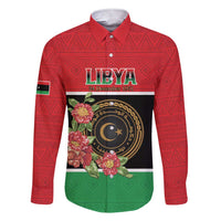 Personalized Libya Independence Day Family Matching Short Sleeve Bodycon Dress and Hawaiian Shirt Pomegranate Blossom With Libyan Seal - Wonder Print Shop