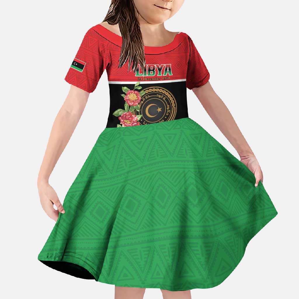 Personalized Libya Independence Day Family Matching Summer Maxi Dress and Hawaiian Shirt Pomegranate Blossom With Libyan Seal - Wonder Print Shop